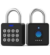 Fingerprint Gym Locker Lock with Code Keypad, Anweller Waterproof Keyless Smart Padlock, Biometri...