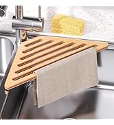 VERTORGAN Dish Drying Rack for Sink Corner,Bamboo Drainer Mat for Kitchen,Sink Accessories(Natural)
