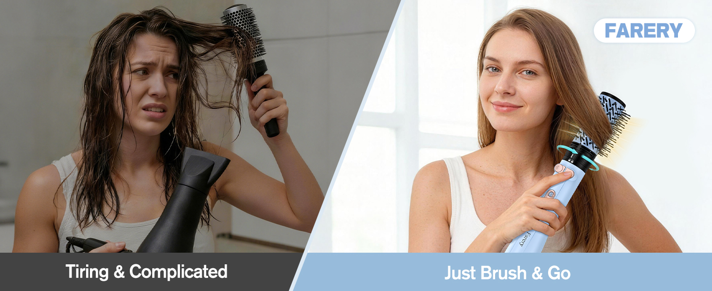 rotating round brush blow dryer