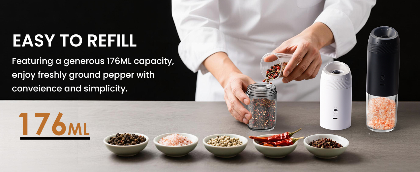 electric pepper and salt grinder gravity salt and pepper grinder auto salt and pepper grinder set