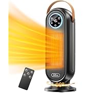 Space Heaters for Indoor Use, 16 Inch Portable Electric Heater for Office, 1500W Fast Heating Spa...