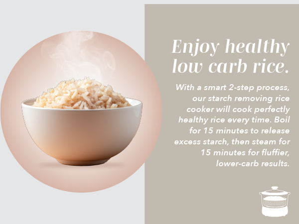 Enjoy healthy low carb rice. Cook perfectly healthy rice every time