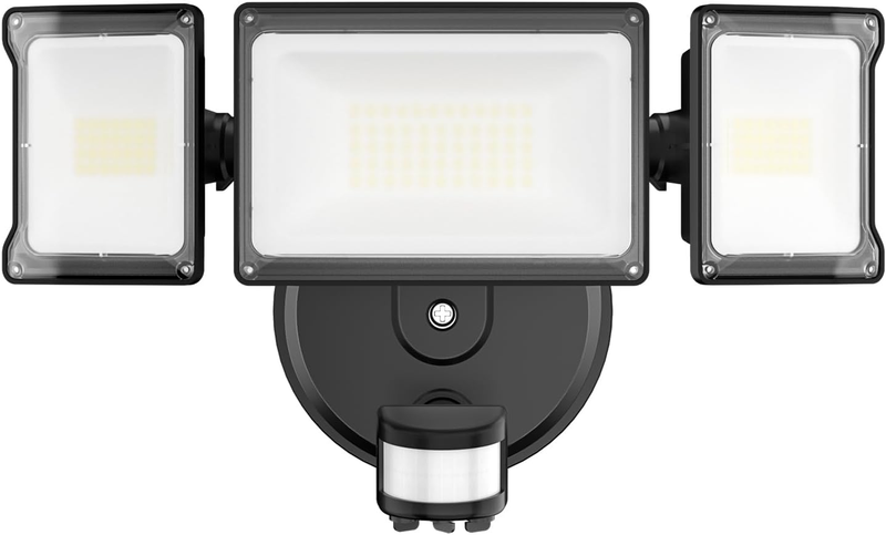 65W Motion Sensor Outdoor Lights, 6000Lm 6500K Daylight Flood Light Outdoor Motion Sensor, IP65 Waterproof Motion Detected Lights for Outside, Hardwired LED Security Light for Garage Yard