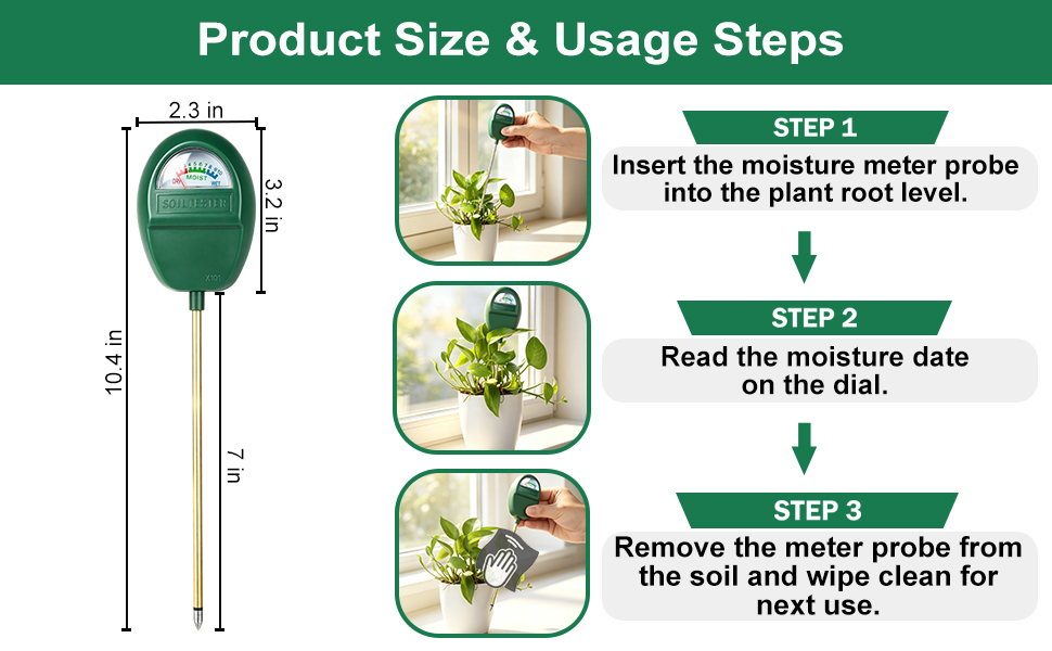 product size and usage steps