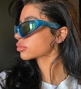 LASPOR Wrap Around Y2K Sunglasses for Women Men Futuristic Outdoor Sport Shades UV400 Eyeglasses