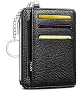 Hllwxrk Black Credit Card Holder Small Wallet for Women, Slim RFID Wallet Front Pocket with Zippe...