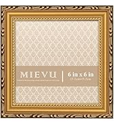 MIEVU 6×6 Picture Frame Gold - Picture Frames for Wall Hanging And Tabletop Display, Ornate Photo...