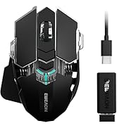 EWEADN G5 Wireless gaming mouse, 12800 Adjustable DPI RGB Mouse with 6 Backlit Modes, Rapid Fire ...