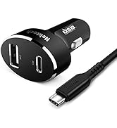 Type C Car Charger, Nekteck USB Adapter with 45W Power Delivery and 12W A Port Compatible with iP...