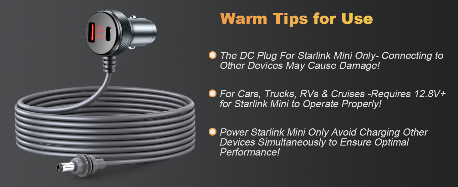 Starlink Mini Cable 3-in-1 adapter charger