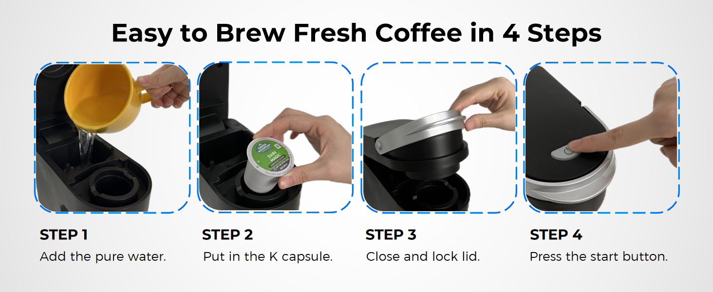 Easy to Brew Fresh Coffee in 4 Steps