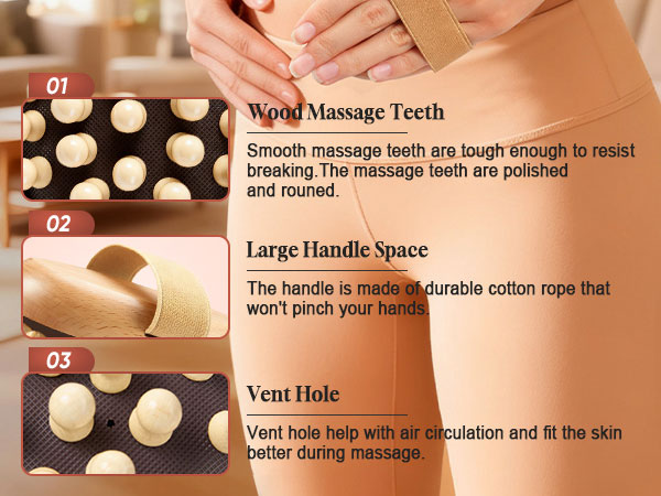 2 PCS Meridian Massage Brushes, Wood Therapy Massage for Belly Cellulite Pressure Brushes