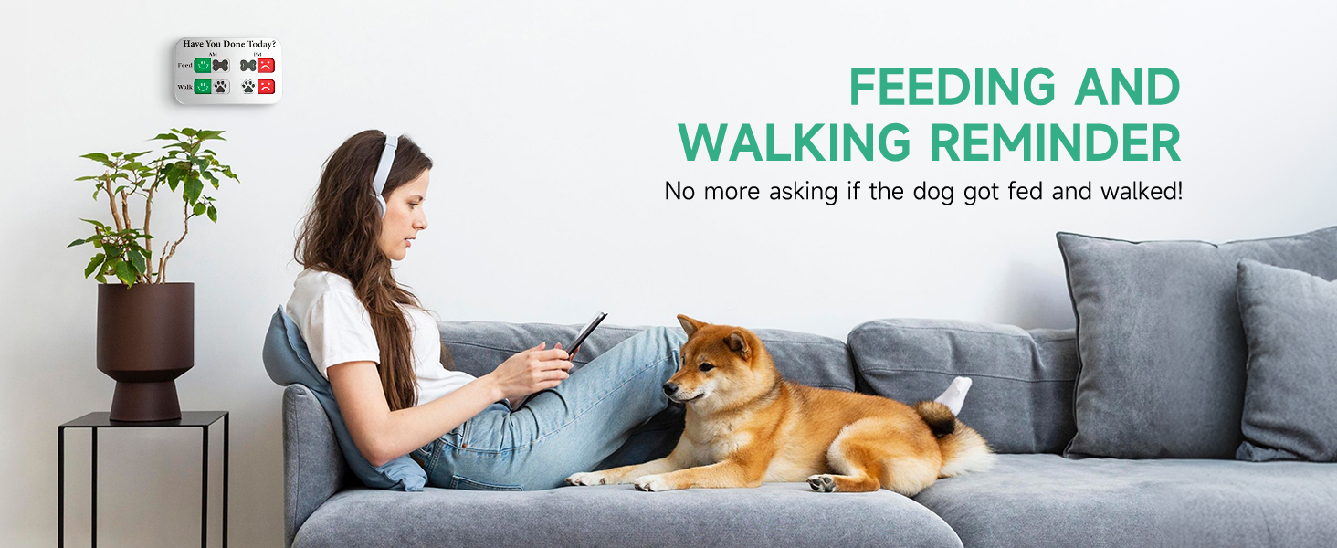 Dog Feeding Reminder, Magnetic Reminder Sticker, AM/PM Daily Indication Chart Feed/Walk Your Pets