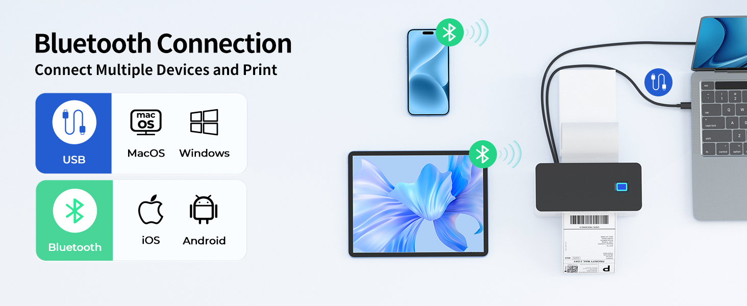 Bluetooth Connection Connect Multiple Devices and Print