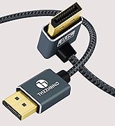 Thzzhnno DisplayPort Cable 6.6FT, 90° Degree Down Angled Displayport 8K Cord Support up to 8K/120...