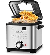 PUKOMC Electric Deep Fryer, 1.5 Liters/1.6 Qt. Oil Capacity, Small Deep Fryer with Basket for Hom...