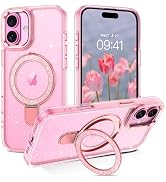 DOMAVER Magnetic Case for iPhone 16 Plus 6.7" with Stand [Compatible with Mag Safe], Glitter Tran...