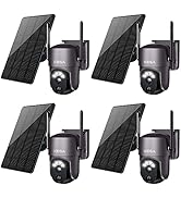 Xega 4 Pack Security Camera Wireless Outdoor 2K 360° PTZ Camera Solar Security Cameras 2.4G WiFi ...