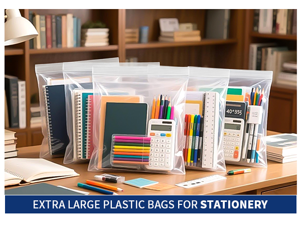 EXTRA LARGE PLASTIC BAGS FOR STATIONERY