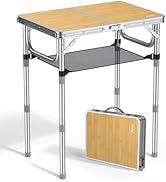 Anbte 2ft Camping Table Foldable, 3 Adjustable Heights High 27.5