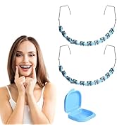 Dental Fake Braces for Teeth with Storage Case, Orthodontic Temporary Tooth Wire Braces with Meta...