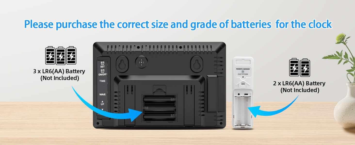 digital clock large display battery operated