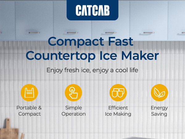 CATCAB Countertop Ice Maker Machine with Handle