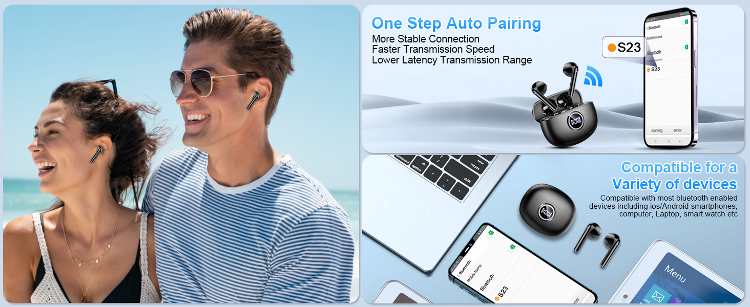 Wireless Earbuds Bluetooth Ear Buds Bluetooth Headphones Running in Ear Wireless Earphones Headset