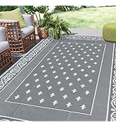 Pauwer Outdoor Rug 6'x9' Waterproof for Patios, Reversible Outdoor Plastic Straw Rug, Indoor Outd...