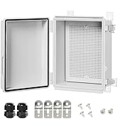 LeMotech Electrical Box, IP67 Waterproof Hinged Cover Stainless Steel Latch Junction Box, ABS Pla...