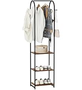Cerlyunzan Garment Rack, Coat Rack With 3 Shelves and 4 Hooks, 71" H Clothes Stand For Hanging Cl...