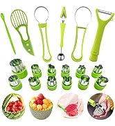 18pcs Melon Baller Scoop Set, FODIENS 4 In 1 Stainless Steel Fruit Slicer Peeler Set, Avocado Sli...