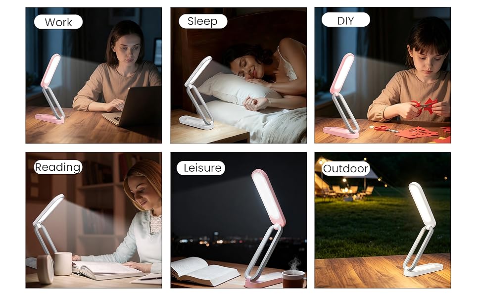 Rechargeable LED Desk LampPortable Bedside Wireless Reading Light,Home
