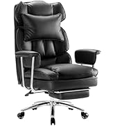 Sweetcrispy Executive Home Office Desk Chair - Ergonomic Big Tall High Back with Footrest &amp; Lumba...