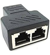RJ45 Splitter Adapter,SinLoon RJ45 Female 1 to 2 Port Female Connector Interface Ethernet Cable 8...