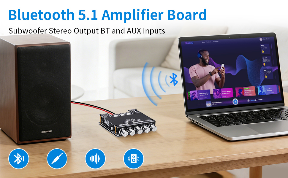 Bluetooth 5.1 Audio Stereo Amplifier Board