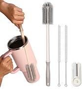 Fojaglad 15.7" Bottle Brush Set - 4 Pack Water Bottle and Straw Cleaner Brush with Long Handle fo...
