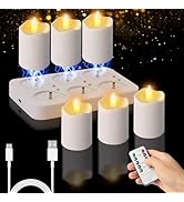 PIDZPOW Rechargeable Tea Lights Candles with Remote Timer, 2