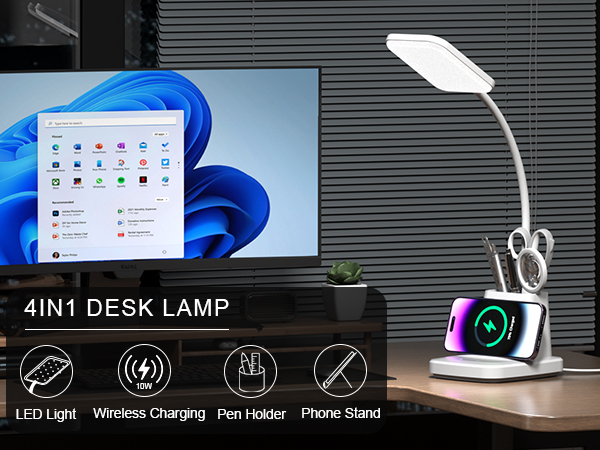 Desk Lamp with Wireless Charger