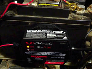 Car battery charger and maintainer works with 6 volt/12 volt standard, AGM, and gel batteries.