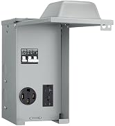 SURAIELEC Temporary Power Outlet Panel with Breaker, RV Electrical Outlet Panel with 20 and 50-Am...