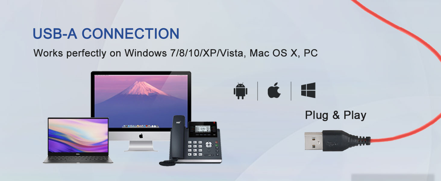 USB-A CONNECTION FOR COMPUTER/PC/MAC/LAPTOP