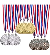 IHPUKIDI 12 Pack Gold Award Medals Olympic Style Metal Winner Medals Gold Prizes for Sports, Comp...