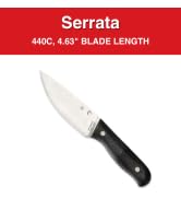 Spyderco Serrata Fixed Blade Knife with 4.63" Cast 440C Stainless Steel Blade and Premium Custom-...