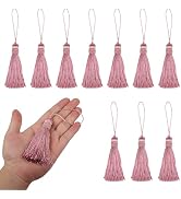 HedongHexi 15Pcs Small Tassel 15.5cm/6 Inch Silky Floss Bookmark Tassels with 2.5 Inch Cord Loop ...