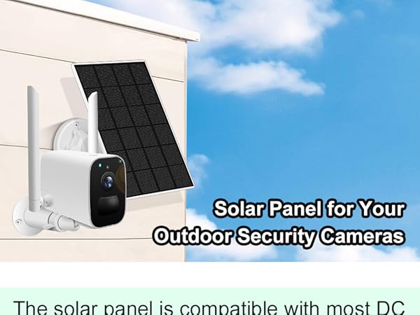 Solar panel for battery security camera.