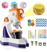MAXLAPTER Kids Microscope 1200X with Projector: Microscope for Kids with Plastic Prepared Slides ...