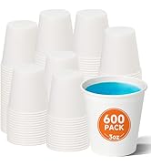 METAPRINT 600 Pack 3 oz Small Paper Cups, Disposable Bathroom Mouthwash Cups, Espresso Cups, Idea...