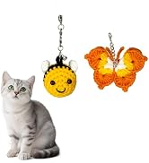 QMBIRDSIR Crochet Bee Cat Toy Insect Wand Refill Cat Toy Replacement Attachment Interactive 2 Pie...