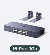 UGREEN 16 Port Gigabit Switch, Rackmount Plug and Play Ethernet Switch